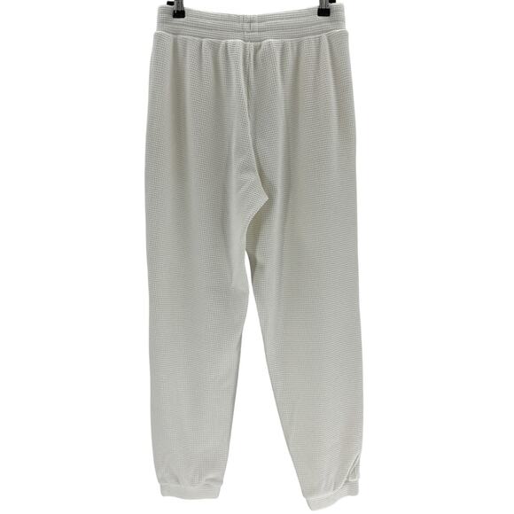 Alo Yoga 'Waffle' Cream Rayon Weekend Escape Jogger Size L - Picture 3 of 4
